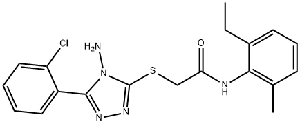 2-{[4-amino-5-(2-chlorophenyl)-4H-1,2,4-triazol-3-yl]sulfanyl}-N-(2-ethyl-6-methylphenyl)acetamide Struktur