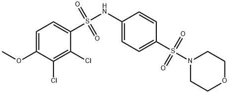 2,3-dichloro-4-methoxy-N-[4-(4-morpholinylsulfonyl)phenyl]benzenesulfonamide Struktur