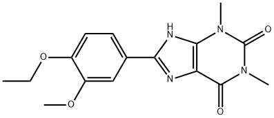 8-(4-ethoxy-3-methoxyphenyl)-1,3-dimethyl-3,7-dihydro-1H-purine-2,6-dione Struktur