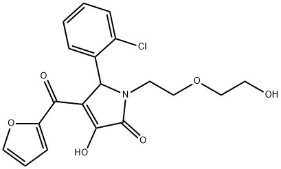 5-(2-chlorophenyl)-4-(2-furoyl)-3-hydroxy-1-[2-(2-hydroxyethoxy)ethyl]-1,5-dihydro-2H-pyrrol-2-one Struktur