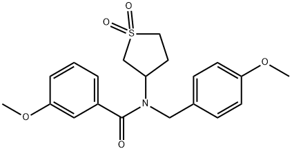 N-(1,1-dioxidotetrahydro-3-thienyl)-3-methoxy-N-(4-methoxybenzyl)benzamide Struktur