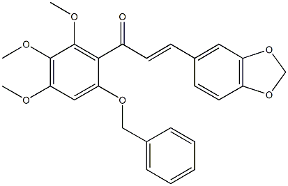 3-(1,3-benzodioxol-5-yl)-1-[6-(benzyloxy)-2,3,4-trimethoxyphenyl]-2-propen-1-one Struktur