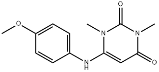 6-(4-methoxyanilino)-1,3-dimethyl-2,4(1H,3H)-pyrimidinedione Struktur