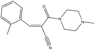 3-(2-methylphenyl)-2-[(4-methyl-1-piperazinyl)carbonyl]acrylonitrile Struktur