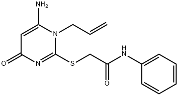 2-[(1-allyl-6-amino-4-oxo-1,4-dihydro-2-pyrimidinyl)sulfanyl]-N-phenylacetamide Struktur