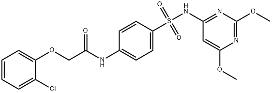 2-(2-chlorophenoxy)-N-(4-{[(2,6-dimethoxy-4-pyrimidinyl)amino]sulfonyl}phenyl)acetamide Struktur