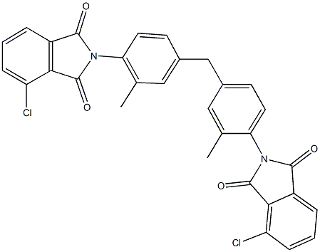 4-chloro-2-{4-[4-(4-chloro-1,3-dioxo-1,3-dihydro-2H-isoindol-2-yl)-3-methylbenzyl]-2-methylphenyl}-1H-isoindole-1,3(2H)-dione Struktur