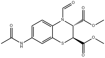 dimethyl 7-(acetylamino)-4-formyl-3,4-dihydro-2H-1,4-benzothiazine-2,3-dicarboxylate Struktur