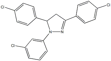 1-(3-chlorophenyl)-3,5-bis(4-chlorophenyl)-4,5-dihydro-1H-pyrazole Struktur