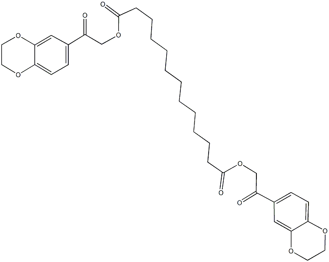 bis[2-(2,3-dihydro-1,4-benzodioxin-6-yl)-2-oxoethyl] tridecanedioate Struktur