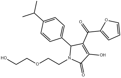 4-(2-furoyl)-3-hydroxy-1-[2-(2-hydroxyethoxy)ethyl]-5-(4-isopropylphenyl)-1,5-dihydro-2H-pyrrol-2-one Struktur