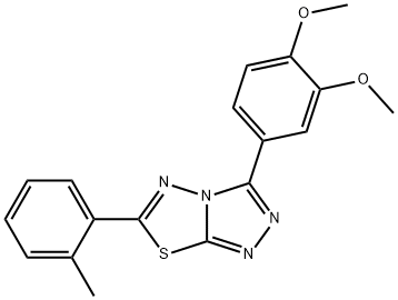 3-(3,4-dimethoxyphenyl)-6-(2-methylphenyl)[1,2,4]triazolo[3,4-b][1,3,4]thiadiazole Struktur