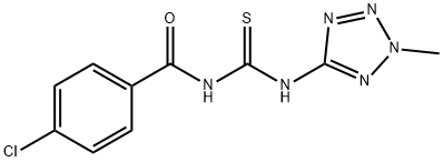 N-(4-chlorobenzoyl)-N'-(2-methyl-2H-tetraazol-5-yl)thiourea Struktur