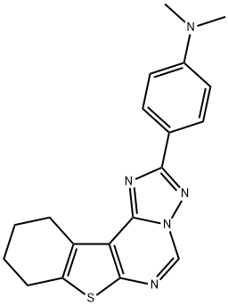 N,N-dimethyl-N-[4-(8,9,10,11-tetrahydro[1]benzothieno[3,2-e][1,2,4]triazolo[1,5-c]pyrimidin-2-yl)phenyl]amine Struktur