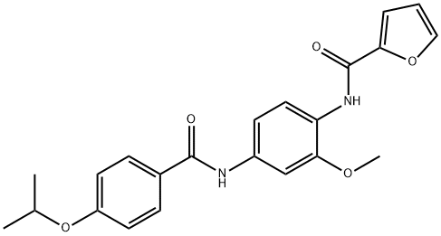 N-{4-[(4-isopropoxybenzoyl)amino]-2-methoxyphenyl}-2-furamide Struktur