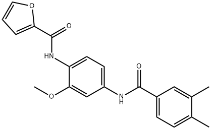 N-{4-[(3,4-dimethylbenzoyl)amino]-2-methoxyphenyl}-2-furamide Struktur