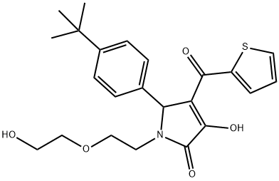 5-(4-tert-butylphenyl)-3-hydroxy-1-[2-(2-hydroxyethoxy)ethyl]-4-(2-thienylcarbonyl)-1,5-dihydro-2H-pyrrol-2-one Struktur