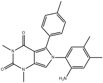 6-(2-amino-4,5-dimethylphenyl)-1,3-dimethyl-5-(4-methylphenyl)-1H-pyrrolo[3,4-d]pyrimidine-2,4(3H,6H)-dione Struktur