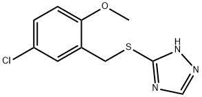 3-[(5-chloro-2-methoxybenzyl)thio]-4H-1,2,4-triazole Struktur