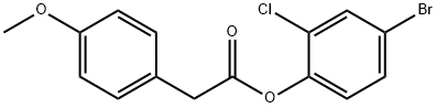 4-bromo-2-chlorophenyl(4-methoxyphenyl)acetate Struktur