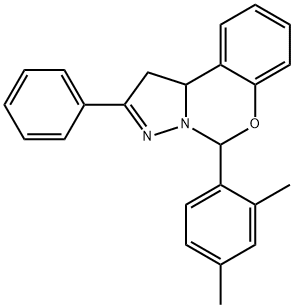 5-(2,4-dimethylphenyl)-2-phenyl-1,10b-dihydropyrazolo[1,5-c][1,3]benzoxazine Struktur