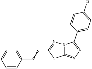 3-(4-chlorophenyl)-6-(2-phenylvinyl)[1,2,4]triazolo[3,4-b][1,3,4]thiadiazole Struktur