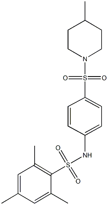 2,4,6-trimethyl-N-{4-[(4-methyl-1-piperidinyl)sulfonyl]phenyl}benzenesulfonamide Struktur