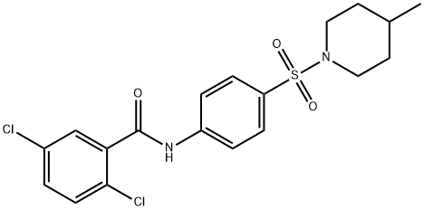 2,5-dichloro-N-{4-[(4-methyl-1-piperidinyl)sulfonyl]phenyl}benzamide Struktur