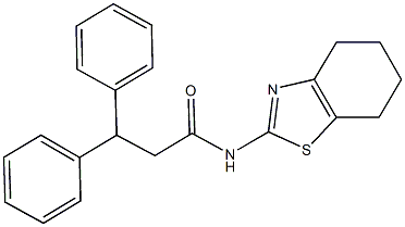 3,3-diphenyl-N-(4,5,6,7-tetrahydro-1,3-benzothiazol-2-yl)propanamide Struktur