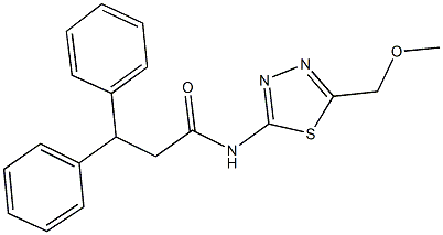 N-[5-(methoxymethyl)-1,3,4-thiadiazol-2-yl]-3,3-diphenylpropanamide Struktur