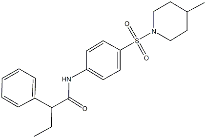 N-{4-[(4-methyl-1-piperidinyl)sulfonyl]phenyl}-2-phenylbutanamide Struktur