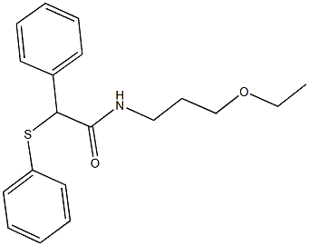 N-(3-ethoxypropyl)-2-phenyl-2-(phenylsulfanyl)acetamide Struktur