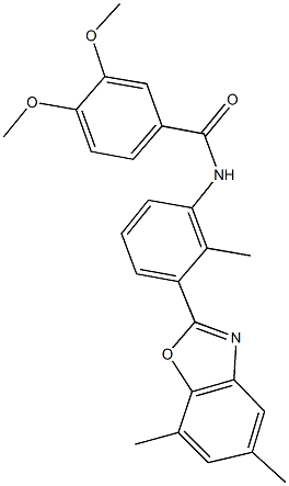 N-[3-(5,7-dimethyl-1,3-benzoxazol-2-yl)-2-methylphenyl]-3,4-dimethoxybenzamide Struktur