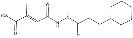 4-[2-(3-cyclohexylpropanoyl)hydrazino]-2-methyl-4-oxo-2-butenoic acid Struktur