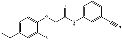 2-(2-bromo-4-ethylphenoxy)-N-(3-cyanophenyl)acetamide Struktur