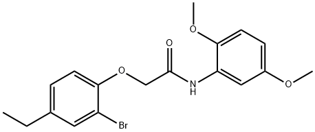 2-(2-bromo-4-ethylphenoxy)-N-(2,5-dimethoxyphenyl)acetamide Struktur