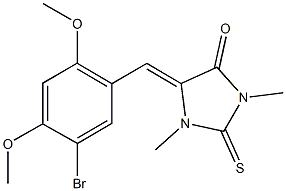 5-(5-bromo-2,4-dimethoxybenzylidene)-1,3-dimethyl-2-thioxoimidazolidin-4-one Struktur