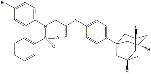 N-[4-(1-adamantyl)phenyl]-2-[4-bromo(phenylsulfonyl)anilino]acetamide Struktur