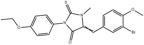 5-(3-bromo-4-methoxybenzylidene)-3-(4-ethoxyphenyl)-1-methyl-2-thioxoimidazolidin-4-one Struktur