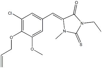 5-[4-(allyloxy)-3-chloro-5-methoxybenzylidene]-3-ethyl-1-methyl-2-thioxoimidazolidin-4-one Struktur