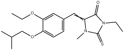 5-(3-ethoxy-4-isobutoxybenzylidene)-3-ethyl-1-methyl-2-thioxoimidazolidin-4-one Struktur