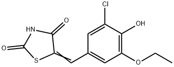 5-(3-chloro-5-ethoxy-4-hydroxybenzylidene)-1,3-thiazolidine-2,4-dione Struktur