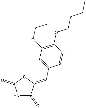 5-(4-butoxy-3-ethoxybenzylidene)-1,3-thiazolidine-2,4-dione Struktur