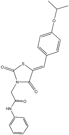 2-[5-(4-isopropoxybenzylidene)-2,4-dioxo-1,3-thiazolidin-3-yl]-N-phenylacetamide Struktur