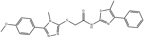 2-{[5-(4-methoxyphenyl)-4-methyl-4H-1,2,4-triazol-3-yl]sulfanyl}-N-(5-methyl-4-phenyl-1,3-thiazol-2-yl)acetamide Struktur