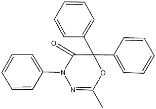 2-methyl-4,6,6-triphenyl-4H-1,3,4-oxadiazin-5(6H)-one Struktur