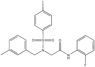 N-(2-fluorophenyl)-2-{(3-methylbenzyl)[(4-methylphenyl)sulfonyl]amino}acetamide Struktur