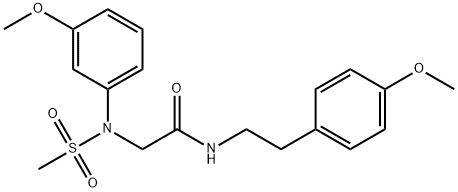 2-[3-methoxy(methylsulfonyl)anilino]-N-[2-(4-methoxyphenyl)ethyl]acetamide Struktur