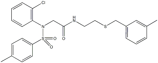 2-{2-chloro[(4-methylphenyl)sulfonyl]anilino}-N-{2-[(3-methylbenzyl)sulfanyl]ethyl}acetamide Struktur