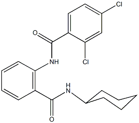 2,4-dichloro-N-{2-[(cyclohexylamino)carbonyl]phenyl}benzamide Struktur